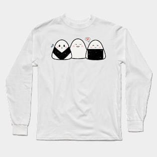 Kawaii Onigiri Trio Long Sleeve T-Shirt